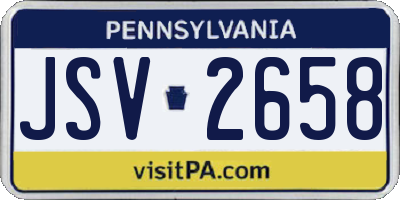 PA license plate JSV2658