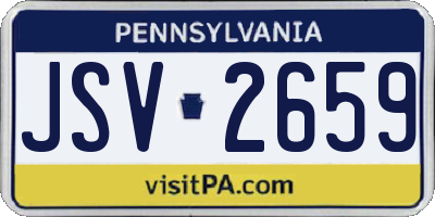 PA license plate JSV2659
