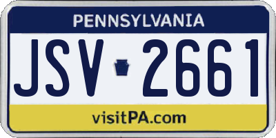 PA license plate JSV2661