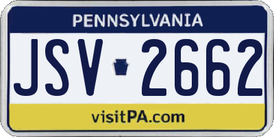 PA license plate JSV2662