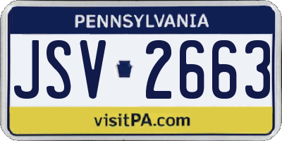 PA license plate JSV2663