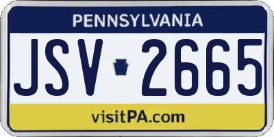 PA license plate JSV2665