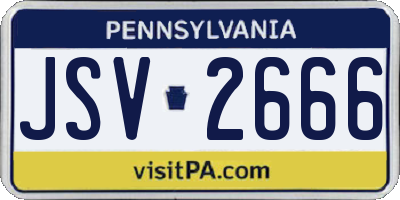 PA license plate JSV2666