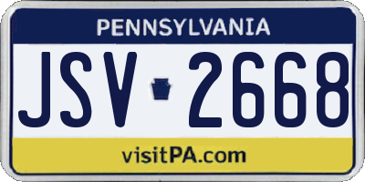 PA license plate JSV2668