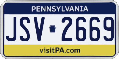 PA license plate JSV2669