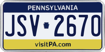 PA license plate JSV2670