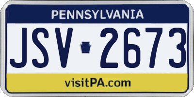 PA license plate JSV2673