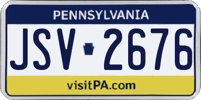 PA license plate JSV2676