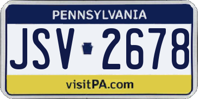 PA license plate JSV2678