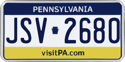 PA license plate JSV2680