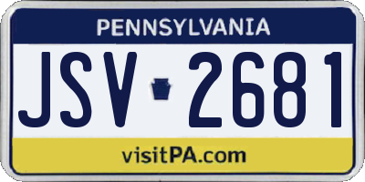 PA license plate JSV2681