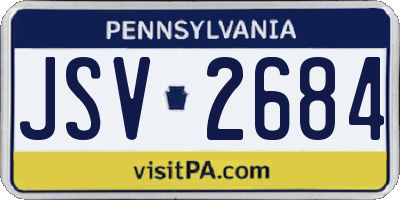 PA license plate JSV2684