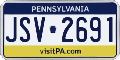 PA license plate JSV2691