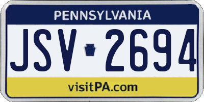 PA license plate JSV2694