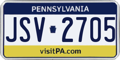 PA license plate JSV2705