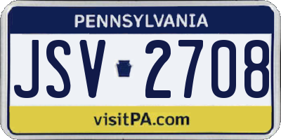 PA license plate JSV2708