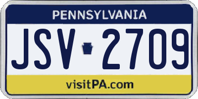 PA license plate JSV2709
