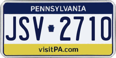 PA license plate JSV2710