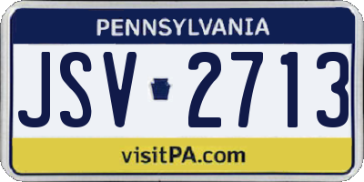 PA license plate JSV2713