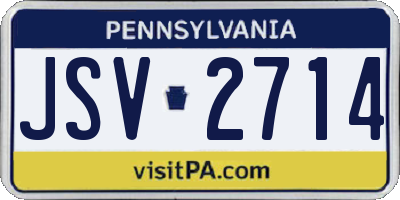 PA license plate JSV2714
