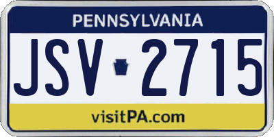 PA license plate JSV2715