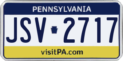 PA license plate JSV2717
