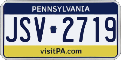 PA license plate JSV2719