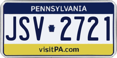 PA license plate JSV2721