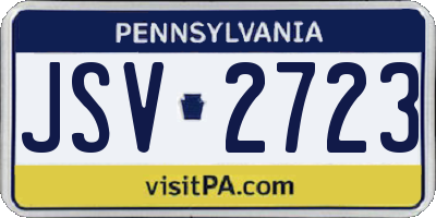 PA license plate JSV2723