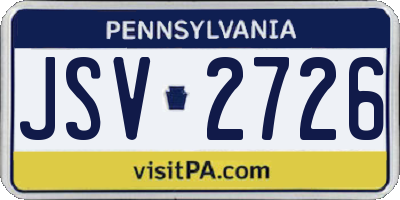 PA license plate JSV2726