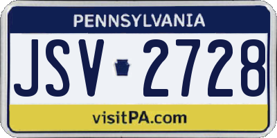 PA license plate JSV2728