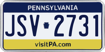 PA license plate JSV2731