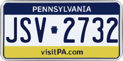 PA license plate JSV2732