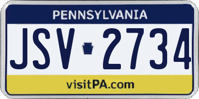 PA license plate JSV2734