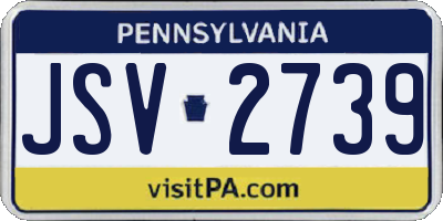 PA license plate JSV2739