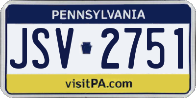PA license plate JSV2751