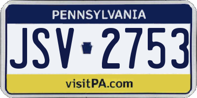 PA license plate JSV2753