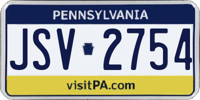 PA license plate JSV2754