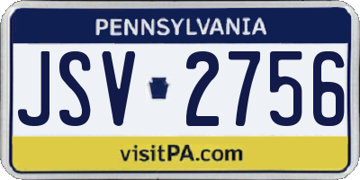 PA license plate JSV2756