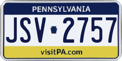 PA license plate JSV2757