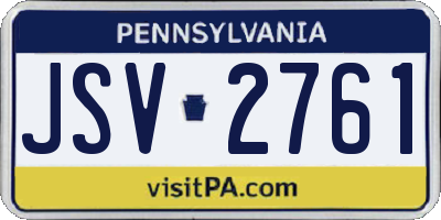 PA license plate JSV2761
