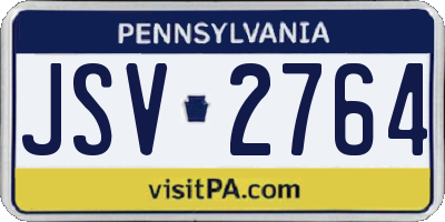 PA license plate JSV2764