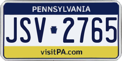 PA license plate JSV2765