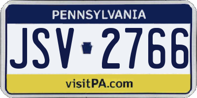 PA license plate JSV2766