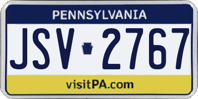 PA license plate JSV2767