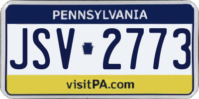 PA license plate JSV2773