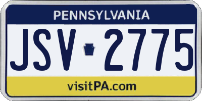 PA license plate JSV2775