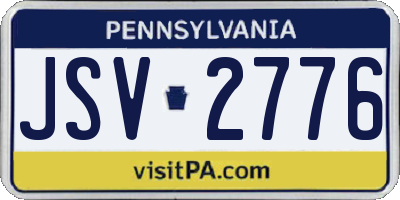 PA license plate JSV2776