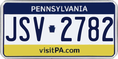 PA license plate JSV2782