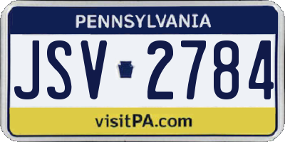 PA license plate JSV2784